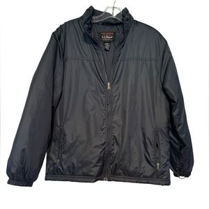 L.L.Bean women's polyester full zip jacket coat in navy blue M P